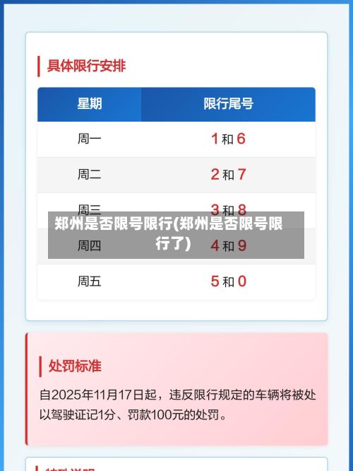 郑州是否限号限行(郑州是否限号限行了)