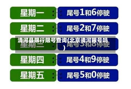 清河县限行限号查询(北京清河限号吗)-第2张图片